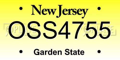 OSS4755 New Jersey License Plate