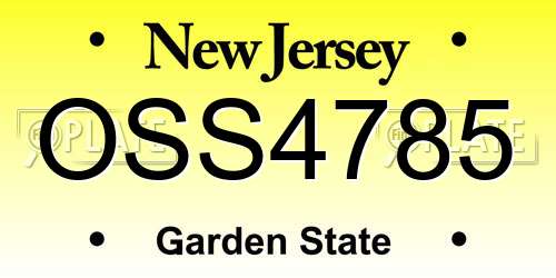 OSS4785 New Jersey License Plate