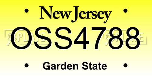 OSS4788 New Jersey License Plate