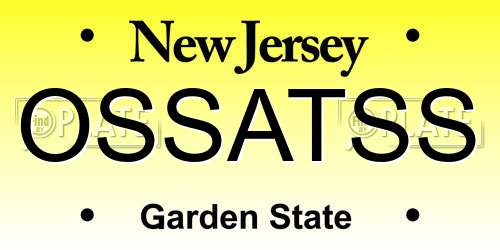 OSSATSS New Jersey License Plate