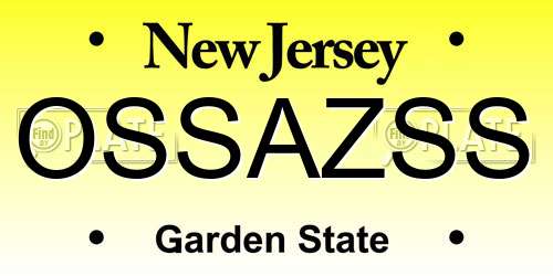 OSSAZSS New Jersey License Plate