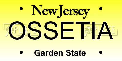 OSSETIA New Jersey License Plate