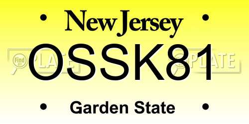 OSSK81 New Jersey License Plate