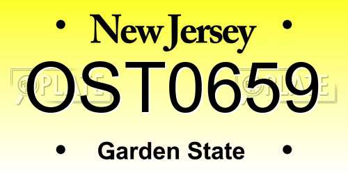 OST0659 New Jersey License Plate