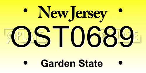 OST0689 New Jersey License Plate