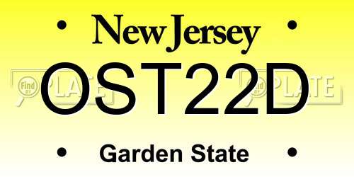 OST22D New Jersey License Plate
