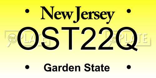 OST22Q New Jersey License Plate