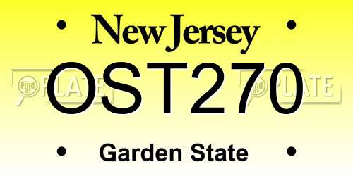 OST270 New Jersey License Plate