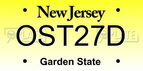OST27D New Jersey License Plate
