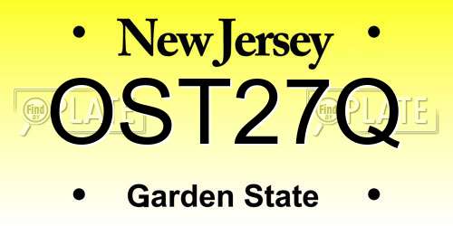 OST27Q New Jersey License Plate