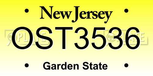 OST3536 New Jersey License Plate