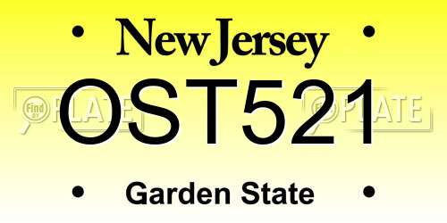 OST521 New Jersey License Plate