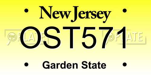 OST571 New Jersey License Plate