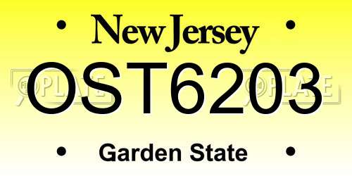 OST6203 New Jersey License Plate