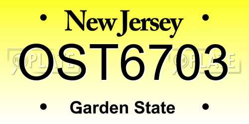 OST6703 New Jersey License Plate