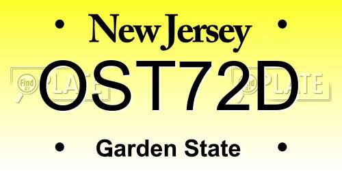 OST72D New Jersey License Plate