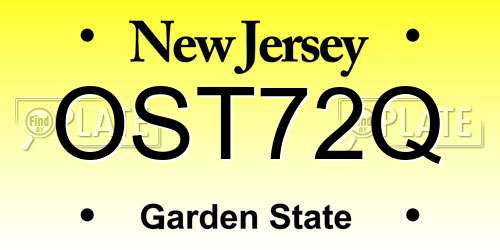 OST72Q New Jersey License Plate