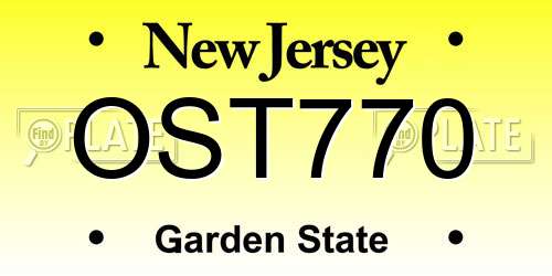 OST770 New Jersey License Plate