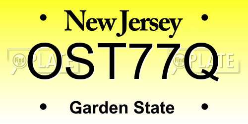 OST77Q New Jersey License Plate