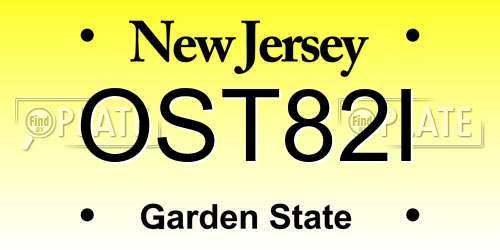 OST82I New Jersey License Plate