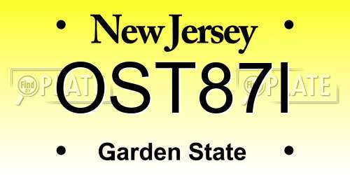 OST87I New Jersey License Plate