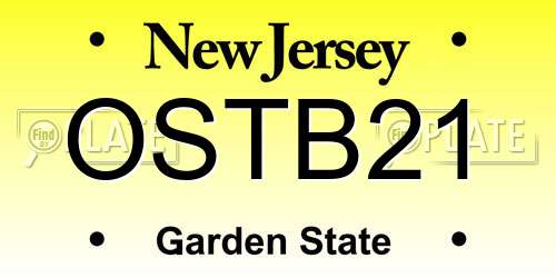 OSTB21 New Jersey License Plate