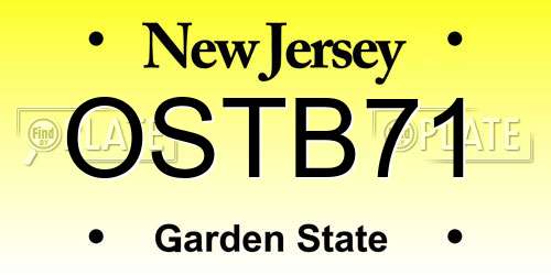 OSTB71 New Jersey License Plate