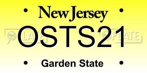 OSTS21 New Jersey License Plate