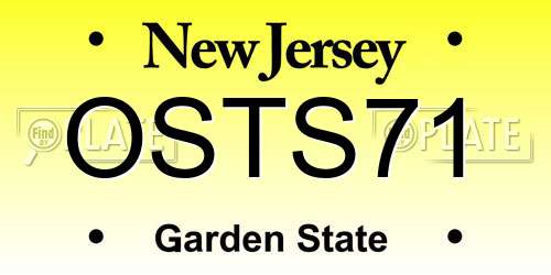 OSTS71 New Jersey License Plate