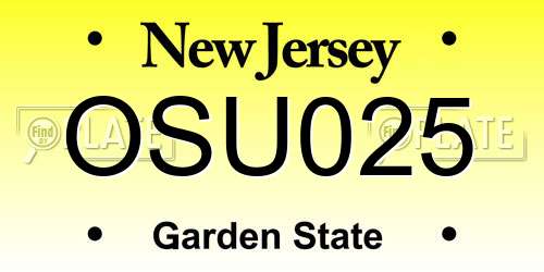 OSU025 New Jersey License Plate