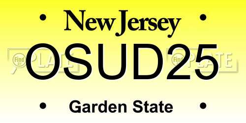 OSUD25 New Jersey License Plate