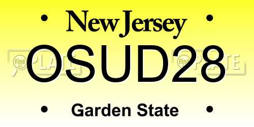 OSUD28 New Jersey License Plate