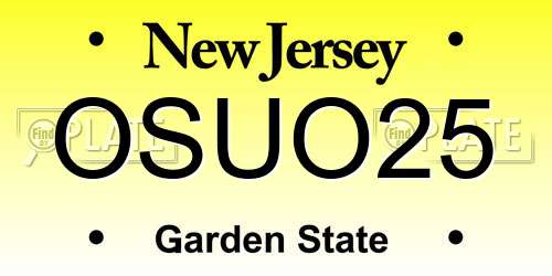 OSUO25 New Jersey License Plate