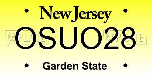 OSUO28 New Jersey License Plate