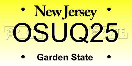 OSUQ25 New Jersey License Plate