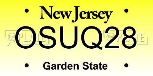 OSUQ28 New Jersey License Plate