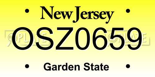 OSZ0659 New Jersey License Plate