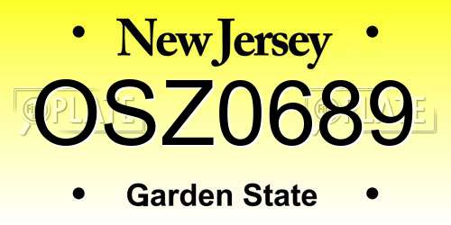OSZ0689 New Jersey License Plate