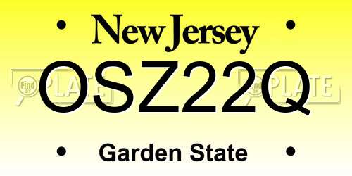 OSZ22Q New Jersey License Plate