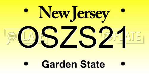 OSZS21 New Jersey License Plate