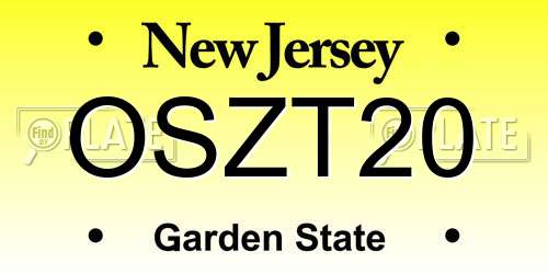 OSZT20 New Jersey License Plate