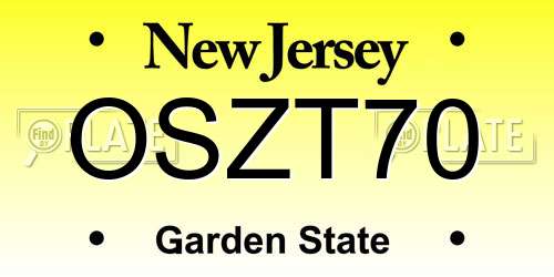 OSZT70 New Jersey License Plate