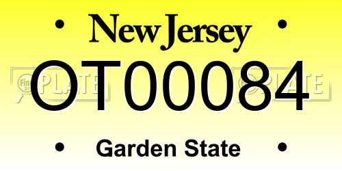 OT00084 New Jersey License Plate