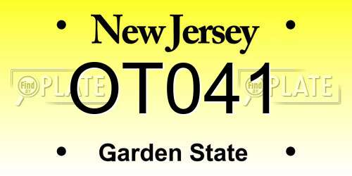 OT041 New Jersey License Plate