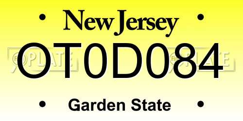 OT0D084 New Jersey License Plate