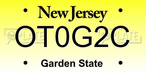 OT0G2C New Jersey License Plate
