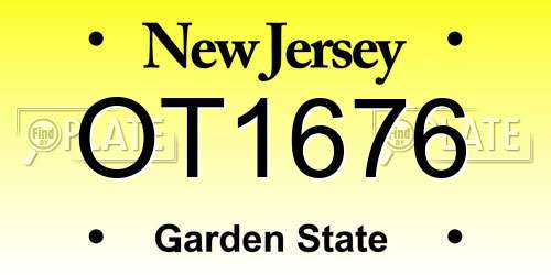 OT1676 New Jersey License Plate