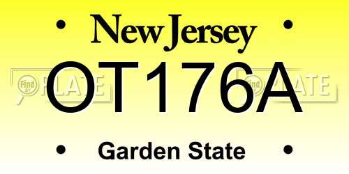 OT176A New Jersey License Plate