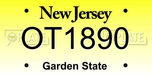 OT1890 New Jersey License Plate