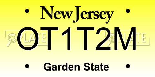 OT1T2M New Jersey License Plate
